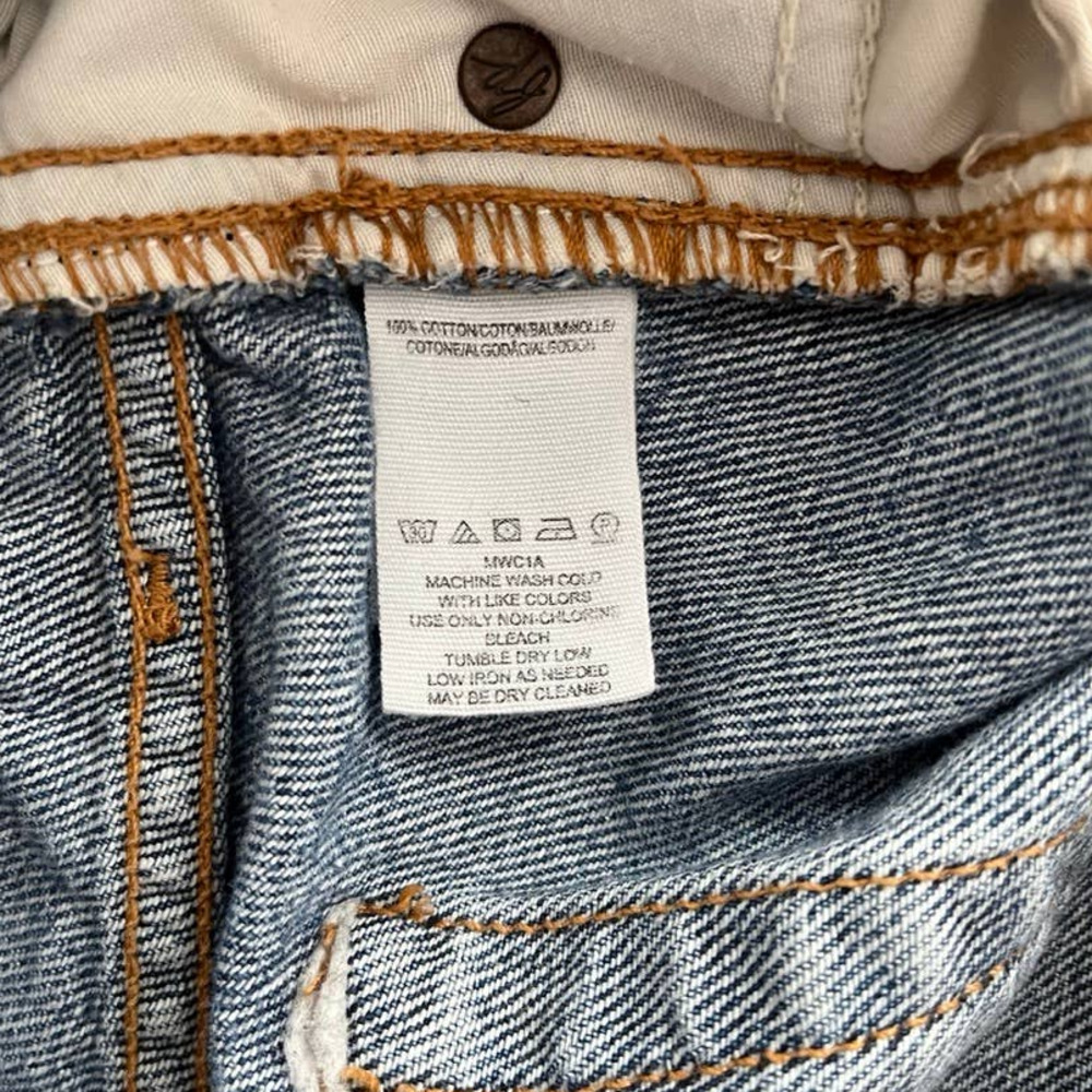 Free People Denim High Waisted Cutoff Mini Skirt Women size 28 - Picture 10 of 11